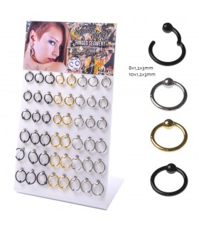 Hinged Segment  Nose Ring with Ball - SEP203BALL