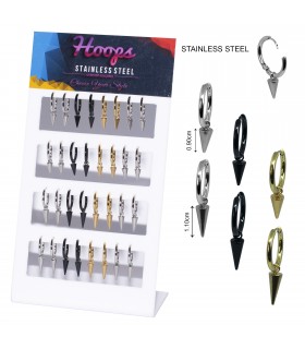 Steel hoops with conus pendant - HAGS5094